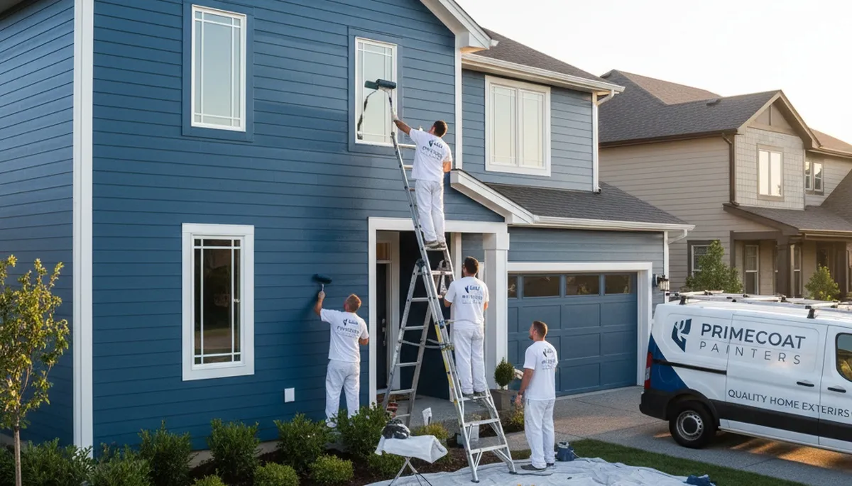 Professional siding painting on a Chico, CA home exterior by expert local house painters